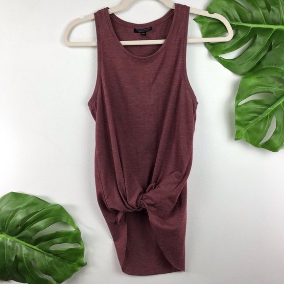 Topshop Tops - TOPSHOP MAROON TANK ATHLETIC